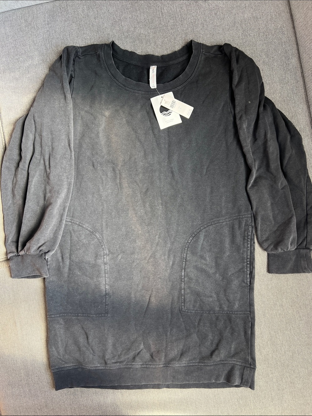 Daily Practice Charcoal Grey Sweatshirt Pullover Dress - Size L
